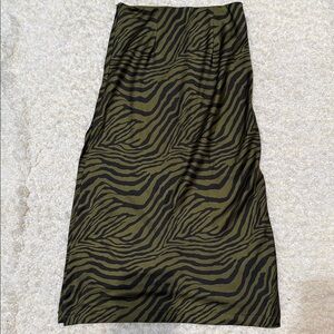 Glam Olive and Black Zebra Print Pencil Skirt
